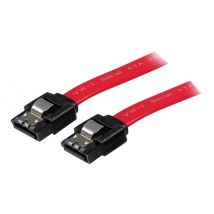 StarTech.com 24in Latching SATA Cable - SATA cable - Serial ATA 150/300/600 - SATA (R) to SATA (R) - 2 ft - latched - red (LSATA24) - SATA cable - 61 cm
