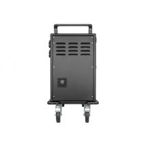 Manhattan Charging Cabinet/Cart via USB-C x32 Devices, Trolley, Power Delivery 18W per port (576W total), Suitable for iPads/other tablets/phones/smaller chromebooks, Bays 330x22x235mm, Device charging cables not included, Lockable (PIN code), EU & UK power cords cart - for 32 notebooks/tablets/mobile phones - black