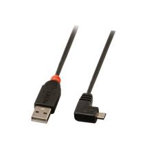 LINDY USB 2.0 Kabel Typ A/Micro-B 90° gewinkelt M/M 0.5m