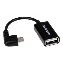 StarTech.com 5in Right Angle Micro USB to USB OTG Host Adapter M/F - Angled Micro USB Male to USB A Female On-The-Go Host Cable Adapter (UUSBOTGRA) - USB adapter - USB to Micro-USB Type B - 12.7 cm