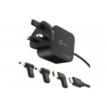 j5create JUP1565DCF3A-FN power adapter - GaN, with 3 DC connector types - 24 pin USB-C - 67 Watt