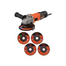 BLACK+DECKER BEG010A5-GB - angle grinder - 710 W - 115 mm