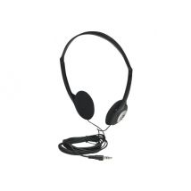 Manhattan Stereo On-Ear Headphones (3.5mm), Adjustable Split Headband, Foam Earpads, Speaker 80W max, Standard 3.5mm stereo jack/plug for audio output, cable 2.2m, Black, Three Year Warranty, Blister - headphones - 3.5 mm jack