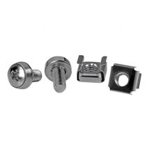 StarTech.com M6 Screws and Cage Nuts - 50 Pack - M6 Mounting Screws and Cage Nuts for Server Rack and Cabinet - Silver (CABSCREWM62B) - rack screws and nuts