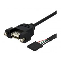 StarTech 1 ft Panel Mount USB Cable - USB A to Motherboard Header Cable Adapter F/F - USB 2.0 internal Cable (USBPNLAFHD1) - USB internal to external cable - USB to 5 pin USB 2.0 header - 30 cm