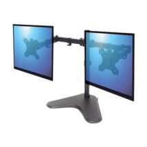 Manhattan TV & Monitor Mount, Desk, Double-Link Arms, 2 screens, Screen Sizes: 10-27", Black, Stand Assembly, Dual Screen, VESA 75x75 to 100x100mm, Max 8kg (each), Lifetime Warranty stand - for 2 monitors - black