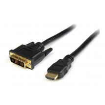 StarTech.com 6ft (1.8m) HDMI to DVI Cable, DVI-D to HDMI Display Cable (1920x1200p), Black, 19 Pin HDMI Male to DVI-D Male Cable Adapter, Digital Monitor Cable, M/M, Single Link - DVI to HDMI Cord (HDMIDVIMM6) - adapter cable