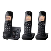 Panasonic KX-TGC223E - cordless phone - answering system with caller ID/call waiting + 2 additional handsets - 3-way call capability