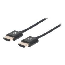 MANHATTAN HDMI-Kabel ultradünn mit Ethernet 1 m. schwarz