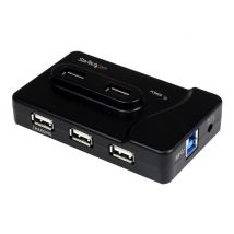 StarTech.com 7 Port USB Hub - 2 x USB 3A, 4 x USB 2A, 1 x Dedicated Charging Port - Multi Port Powered USB Hub with 20W Power Adapter (ST7320USBC) - hub - 6 ports
