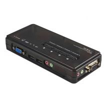 StarTech.com 4 Port Black USB KVM Switch Kit with Cables and Audio - desktop KVM Switch - VGA KVM Switch - USB KVM Switch 4 Port (SV411KUSB) - KVM / audio switch - 4 ports