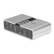 StarTech.com 7.1 USB Sound Card - External Sound Card for Laptop with SPDIF Digital Audio - Sound Card for PC - Silver (ICUSBAUDIO7D) - sound card