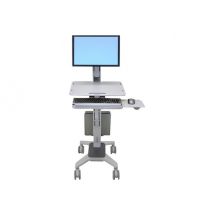 Ergotron WorkFit-C Single LD Sit-Stand Workstation cart - for LCD display / keyboard / mouse / notebook - grey