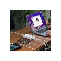 j5create JUP37185W-FN power adapter - GaN - USB Type A, 2 x USB-C - 185 Watt