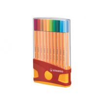 STABILO point 88 - fineliner - black, red, blue, green, yellow, orange, brown, violet, pink, turquoise, crimson, ultramarine, apricot, pine green, lilac, apple green, dark grey, dark ochre, azure, nightblue (pack of 20)