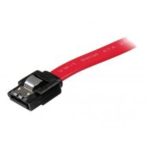 StarTech.com 18in Latching SATA Cable - SATA cable - Serial ATA 150/300/600 - SATA (R) to SATA (R) - 1.5 ft - latched - red - LSATA18 - SATA cable - 46 cm