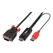LINDY HDMI an VGA Kabel mit USB Typ A für Strom 1080p 3m