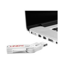 LINDY USB Typ A Portschlösser 4xWeiss mit Schlüssel