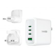 j5create JUP4370EF-N power adapter - 3 x USB-C, USB - 70 Watt