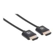 MANHATTAN HDMI-Kabel ultradünn mit Ethernet 3 m. schwarz
