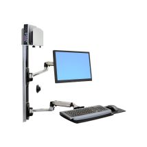 Ergotron LX Wall Mount System mounting kit - Constant Force Technology - for LCD display / keyboard / mouse / CPU - polished aluminium