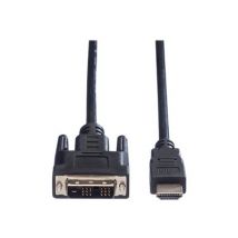 VALUE Kabel DVI 18+1 ST - HDMI ST 2m