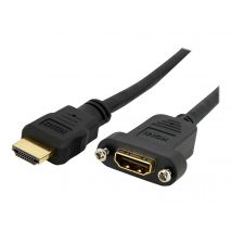 Startech 3ft HDMI Female to Male Adapter, 4K High Speed Panel Mount HDMI Cable, 4K 30Hz UHD HDMI, 10.2 Gbps Bandwdith, 4K HDMI 1.4 Video, HDCP 1.4, HDMI Female to HDMI Male Cable - HDMI Panel Mount Connector - HDMI cable - 91 cm