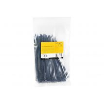 Startech 15cm(6") Cable Ties, 3mm(1/8") wide, 39mm(1-3/8") Bundle Diameter, 18kg(40lb) Tensile Strength, Nylon Self Locking Zip Ties with Curved Tip, 94V-2/UL Listed, 100 Pack, Black - Nylon 66 Plastic - TAA (CBMZT6B) - cable tie - TAA Compliant