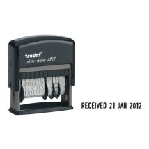 Trodat Printy 4817 - stamp - self-inking - black - stock text, date - 50 mm width