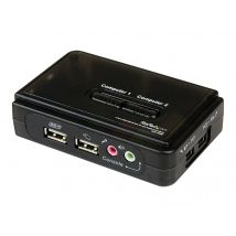 Startech 2 Port USB VGA KVM Switch - Single VGA - Hot-key & Audio Support - 2048x1536 @60Hz KVM Switch - KVM Video Switch (SV211KUSB) - KVM / audio switch - 2 ports