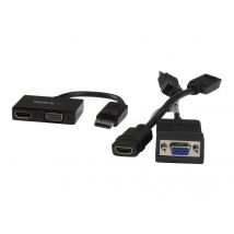 StarTech.com 2 in 1 Displayport Adapter - DisplayPort to HDMI or VGA - DisplayPort Adapter - 1920x1200 - Travel Adapter (DP2HDVGA) - video converter - black