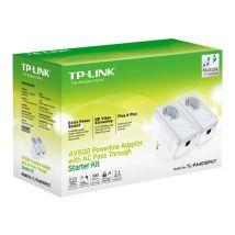 TP-Link TL-PA4010PKIT AV500+ Powerline Kit with AC Pass Through - powerline adapter kit - wall-pluggable