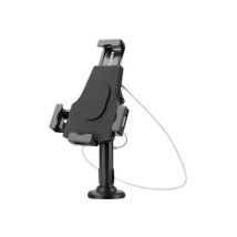 Manhattan iPad & Tablet Desk Stand, Lockable, Wall Mountable, Secure Anti-Theft, 7.9" to 10.5" tablets, 360° Rotation, +/- 70° Tilt, 330° Swivel, Black, Lifetime Warranty, Retail Boxed - secure table stand / wall mount for tablet