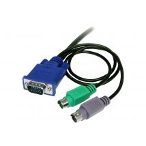 StarTech.com 3-in-1 Ultra Thin PS/2 KVM Cable - Keyboard / video / mouse (KVM) cable - PS/2, HD-15 (VGA) (M) to HD-15 (VGA) (M) - 6 ft - SVECON6 - keyboard / video / mouse (KVM) cable - 1.8 m