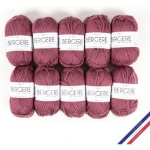 10 Pelotes De Laine - Amarante - 50% Laine Mérinos 50% Acrylique - Bergère De France - Image - Bergere de France