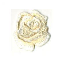 Ecusson Thermocollant Petite Rose Écru 3cmx3.5cm - Mediac