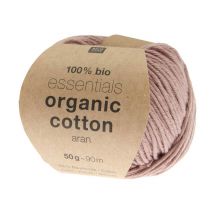 Coton À Tricoter Essentials Organic Cotton Aran - Rico Design 34 Rose Baie