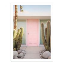 Affiche 50x70 Cm - Palm Springs Pink Door - Philippe Hugonnard - Wall Editions
