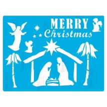 Pochoir Plastique Souple Réutilisable 18,5 X 14,5 Cm Fabrika Decoru Creche De Noel 347 - FABRIKA DECORU