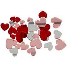 Mini Formes En Acrylique - Coeurs - 1 À 2 Cm - 36 Pcs - Artemio