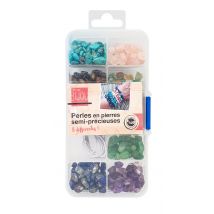 Perles En Pierre Semi-précieuses 8 Couleurs Avec Élastique 8x14g - Megacrea DIY
