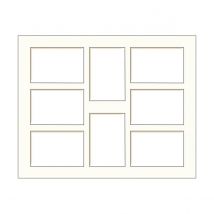 Passe-partout Multivues Blanc Cassé 40x50 Cm 8 Ouvertures 10x15 Cm - Ceanothe