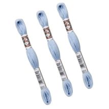 Lot De 3 Échevettes 10m Dmc Fil Retors Mat Canevas Tapisserie 100% Coton Bleu Layette 2800 - Dmc