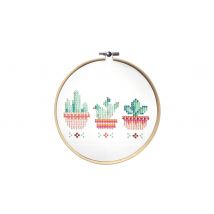 Kit Diamond Painting Débutant Cactus : Tambour À Broder + Strass - Megacrea DIY