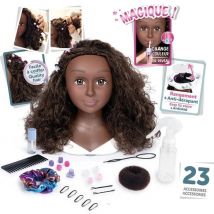 Tete A Coiffer Cheveux Afro - Facile A Coiffer - 23 Accessoires Réalistes - Levres Thermosensibles - Trappe De Rangement - Smoby
