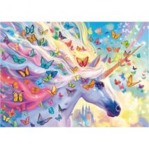 Puzzle Licorne Arc En Ciel Et Les Papillons 500 Pieces - Collection Animal Fantastique - Educa - 20254 - Educa