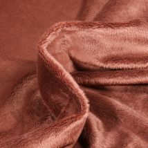 Tissu Doudou Ultra Doux Ras Marron Chocolat - Craftine