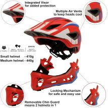Casque Intégral Ikon - Design Éblouissant Rouge Et Bleu Pour Protection Optimale - Kiddimoto