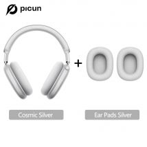 Picun F8 Pro Anc – Casque Sans Fil Audio Spatial 3d & Anc -52 Db - Argent + Earpads - Soundswealth
