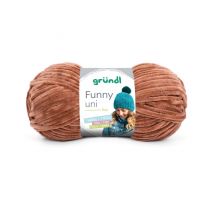 Fil À Tricoter Effet Velour Funny - Grundl - 100 Gr - Oeko-tex 26 Marron - Gründl